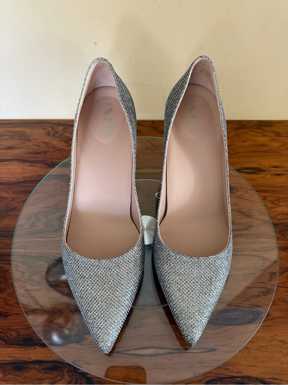 Inez Lola Heels in Gunmetal Woven size 8